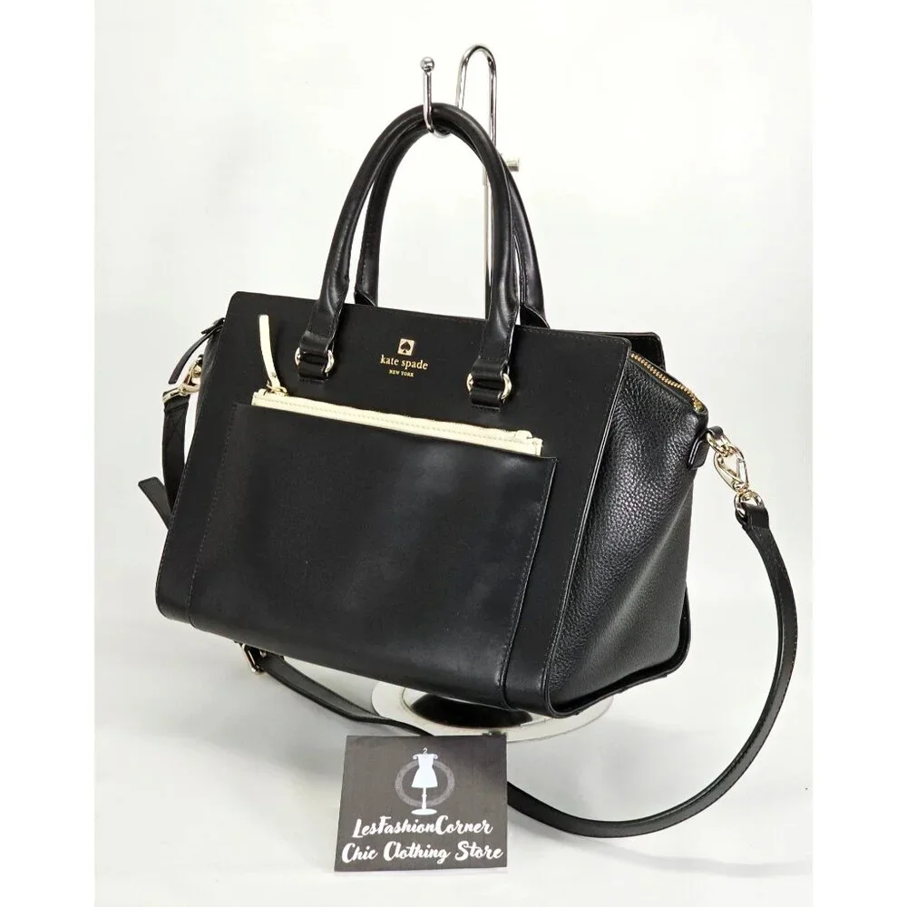 Kate Spade Women's Black Leather Mini Bernadine Hadley Street Satchel Handbag